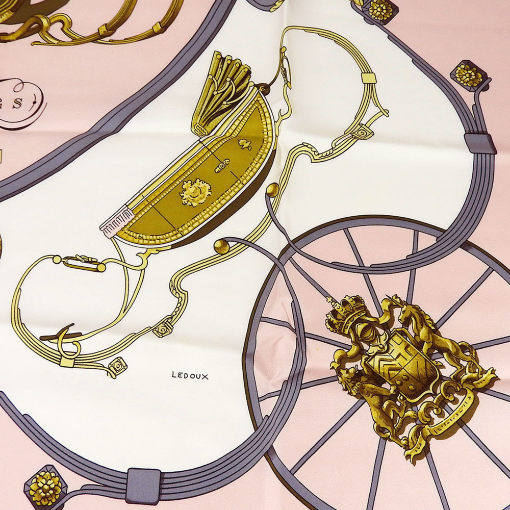 Hermes Scarf Carré 90 Silk Pink SPRINGS Springs Accessories Women's HERMES - Picture 2 of 11